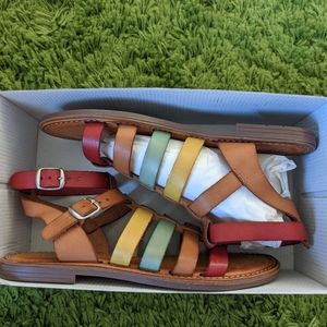 Modcloth 💯 genuine leather rainbow Sandals!!